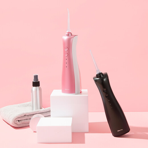 Saky Dental Irrigator/Water Flosser/Tooth Scrubber/Teeth Scaler Non-Electric Toothbrush Portable Design H1312 (Polar Black)