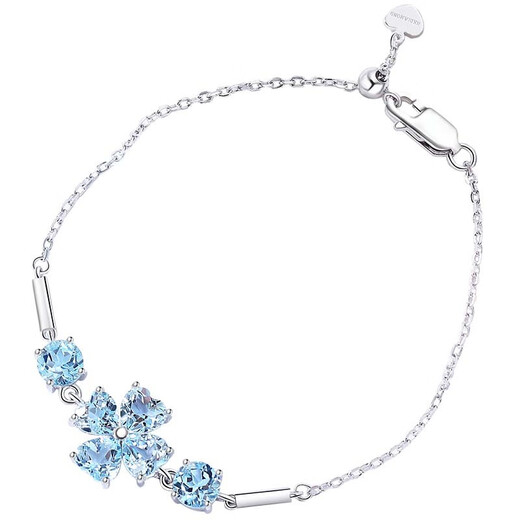 Changcai Sky Blue Natural Topaz Bracelet High-end Mom’s Birthday Gift for Girlfriend Design Niche Chain Birthday Gift Hand