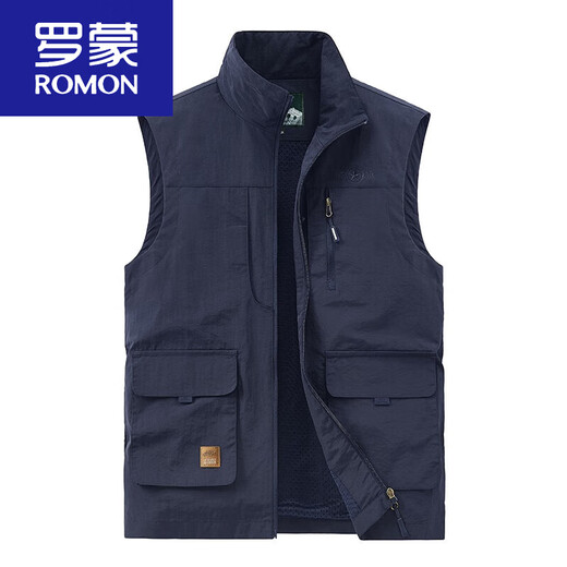 罗蒙（ROMON）马甲男新款2025春秋夏大码多口袋坎肩户外工装背心速干马夹男 677卡其 L