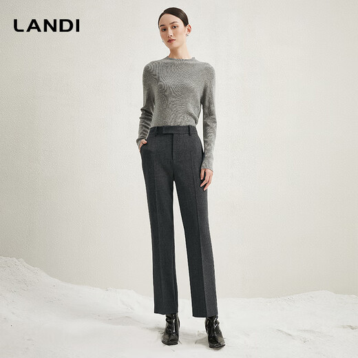LANDI Gray Dark Gray Women's Suit Pants Formal Slim Straight Pants Autumn and Winter New Product Second Batch L