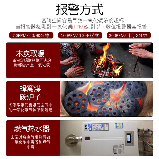 
Likean Likean Technology Home Carbon Monoxide Detector CO Charcoal Combustion Alarm Coal Honeycomb Coal Boiler Charcoal Leak Alarm 681 General Economical Model