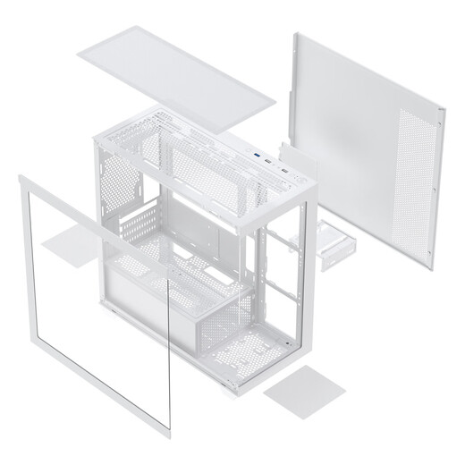影驰极光3-M海景房电脑机箱白色（无立柱全视版/M-ATX/支持360水冷/快拆侧板/可装40系长显卡）