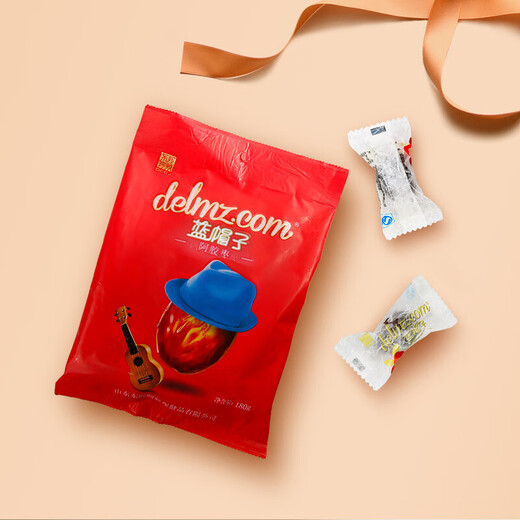 Dong'e ejiao Blue Hat Hat Hide Hide Hide Gelatine Dates 180g Dates confites, dates de soie dorée, sacs d'emballage indépendants, envoyez des cadeaux d'anciens aux parents