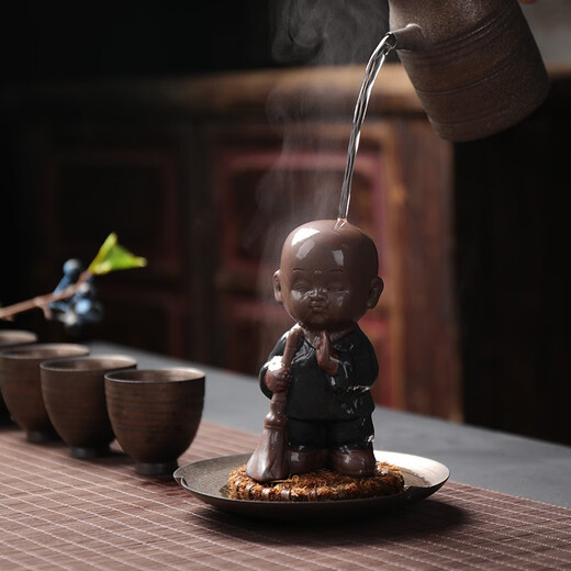 Yuxuan Zen Tea Pet Purple Clay Fine Handmade Ceramics Little Monk Can Cultivate Tea Art Tea Ceremony Tea Play Tea Tray Ornaments Sweeping Monk