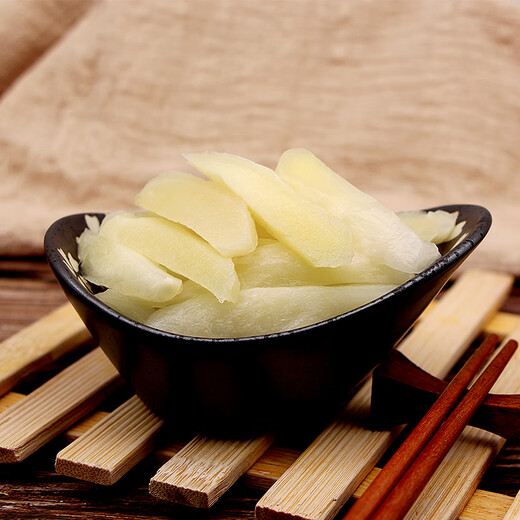 Lanxiangyuan Anhui Spezialität Zungenginger Scheiben weißer Ingwer Süßer und sauer eingeweichte Ingwer süße Ingwersauce Ingwer Salzige Ingwer Scheiben 1050 g süß -saurer Ingwer 1 Flasche