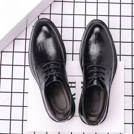 
Scarecrow Brock Derby Shoes Genuine Leather Soft Sole Leather Shoes Men's Business Official Casual Shoes British Wedding High-end Groom Shoes 1389 Black 41