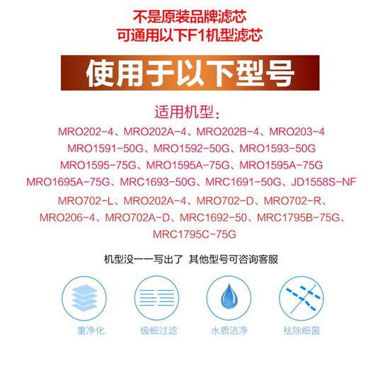 适用于美的净水器滤芯F1全套通用MRO202A-4 203-4 1592-50G反渗透 常换三支（PP+C1+C2）