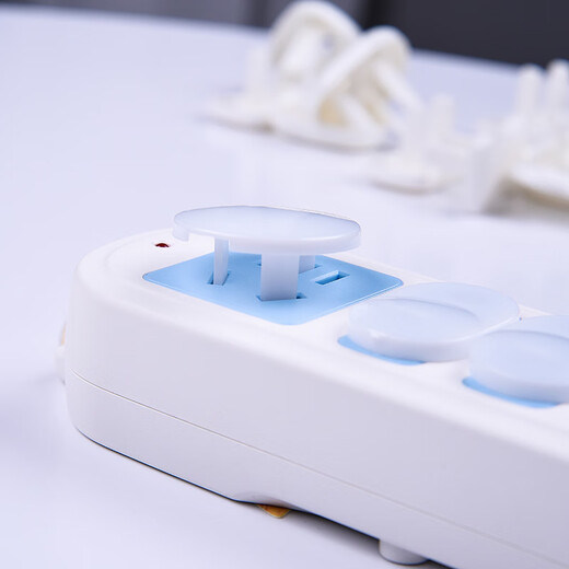 Children's anti-shock socket protective cover, jack safety plug, plug protective cover, infant power strip protective cover, children's socket protective cover with three holes - 10 pieces