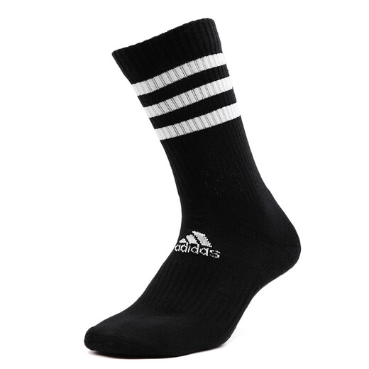 阿迪达斯 （adidas）男袜女袜秋季新品休闲袜运动袜跑步健身训练透气舒适中筒袜FH6629 FH6629/黑色 L