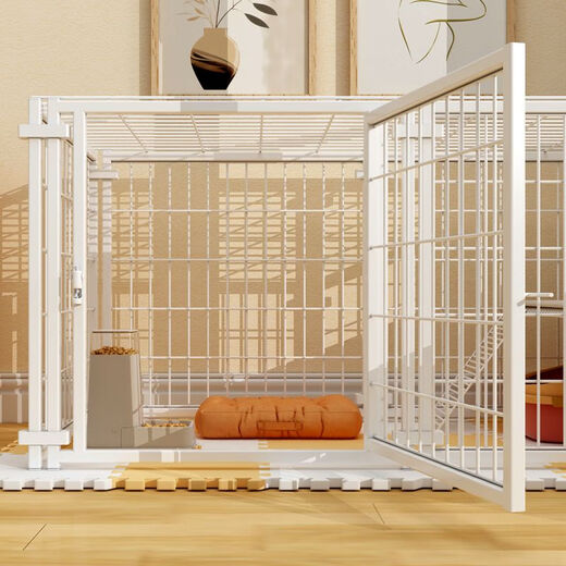 Jiamen JIAMEN (JIAMEN) anti-jailbreak fence dog cage, household dog isolation fence, free combination reinforcement for small dogs, cats and dogs, Teddy Corgi, black, bold and reinforced, anti-tilt, 6 pieces 120*60*70, with top to prevent jailbreak