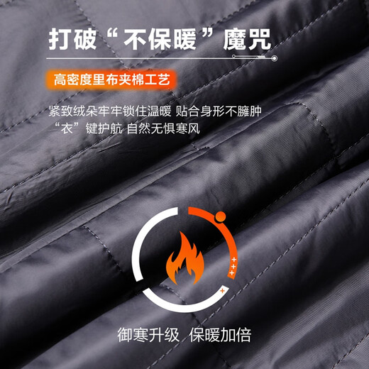 SHANSHAN Shanshan Cotton Clothing Men's Autumn and Winter New Single-breasted Lapel Men's Jacket Thickened Warm and Cold-Resistant Men's Top Commuting Navy Blue L/175