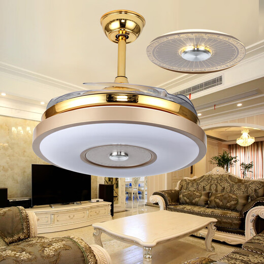 
An Dengbao invisible fan lights, electric fan lights, ceiling fan lights, modern and simple LED restaurant bedroom ceiling fan lights, 9923 42 inches + remote control + 36 three-color light change