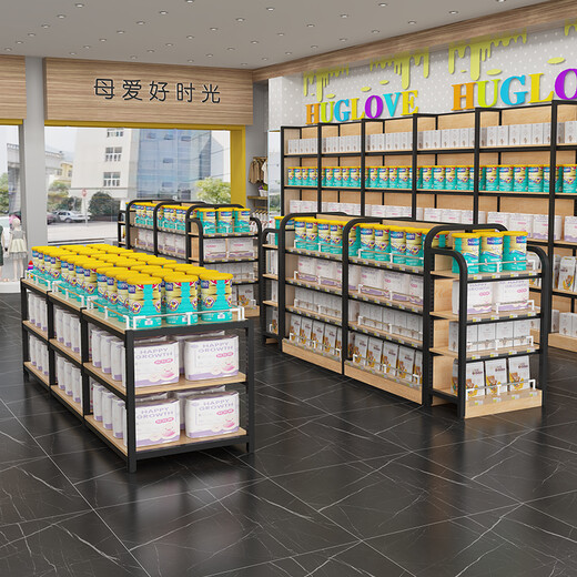 沐意 超市货架展示架便利店挂钩中岛柜零食母婴文具店可调节双面架子 【挂钩】双面副架1170*690*1380
