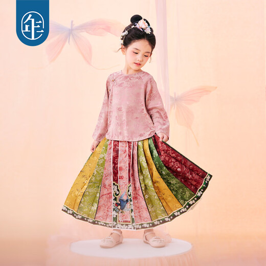 New year's clothing girls' shirts 2026 spring and autumn new bottoming shirts retro new Chinese style ancient style tops Tuanhuafen 130