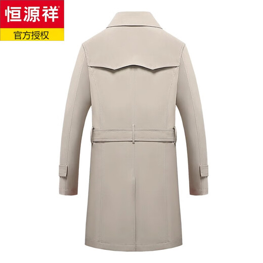 Hengyuanxiang men's windbreaker spring and autumn new style men's 2024 British style mid-length double-breasted top men's spring coat trend 1911 black M