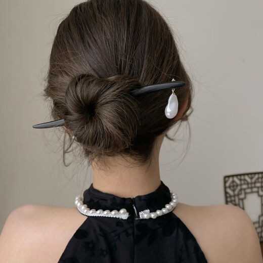 Green orchid headdress, wooden hairpin, hair ornament, ball head, Chinese style cheongsam accessories, tea dress hairpin, gift for wife on Chinese Valentine's Day, 1 piece of gardenia flower