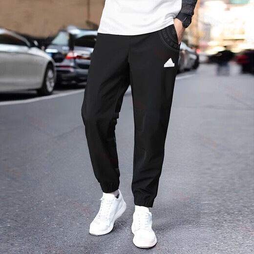 Adidas men's pants 25 summer new sports pants running training fitness loose casual woven quick-drying breathable trousers IT3983/woven feet/main recommendation L