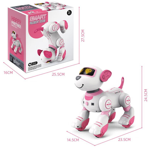 JJR/C Educación temprana Machine de control de voz inteligente Toyos para niños Niños de niños 3-6 años Niñas 2-4-8 años Robot de regalo de cumpleaños Programación de Robot Inteligente Seguimiento + Interacción táctil [N1 Pink] Seguimiento inteligente Programación Toque Sensado Aprendizaje Compañero