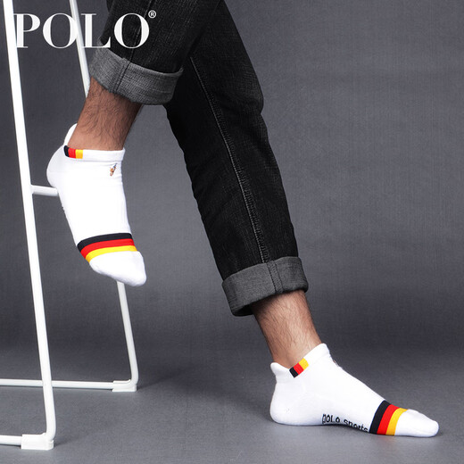 Polo socks men autumn and winter socks men thickened towel socks wool wool sport running solid color socks men socks four seasons basketball socks short tube thick trendy socks 677 [Black 4 pairs gift box] One size recommended 40-44 feet