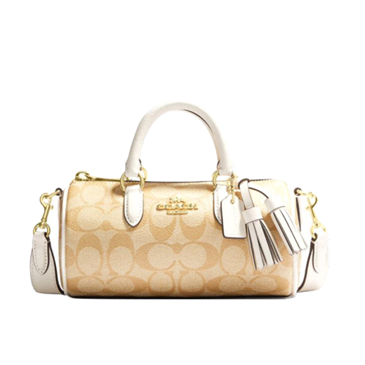 Coach (Coach) [618 Erster Kauf] Frauenbag Neues Produkt Lacey Series Klassische altmodische Tassel-Tag-Stifthalter-Tasche Crossbody CK689 Khaki White IMDQC
