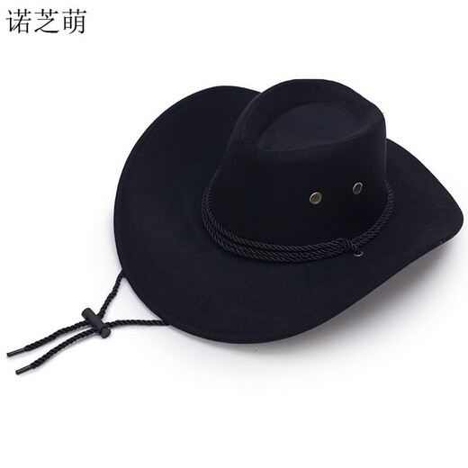 诺芝萌 大沿西部牛仔帽子 男女士遮阳帽大檐骑马太阳帽沙滩帽夏季NE677 牛毛黄 大人款