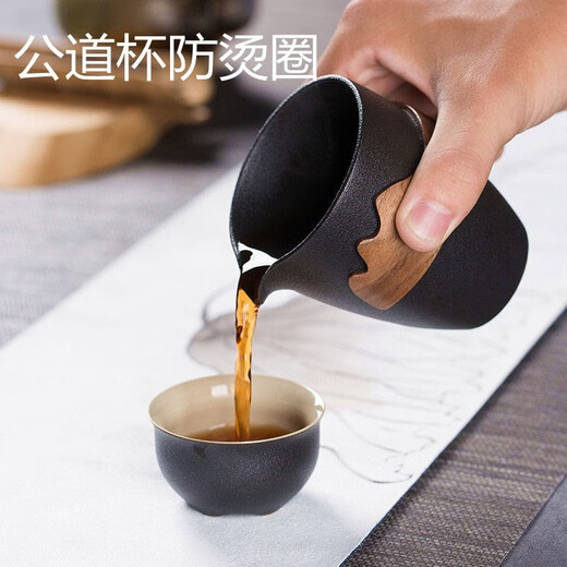 
CLCEY light luxury high-end cup cover cup protective cover cup anti-scalding ring glass cup anti-scalding sleeve heat insulation cover anti-slip anti-scalding cup ring brown wood cover 6624 models