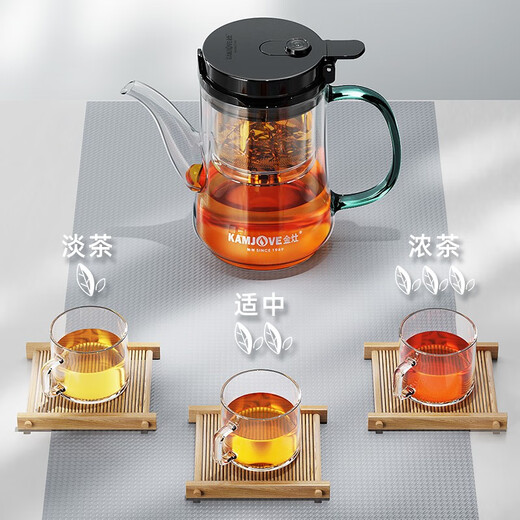 Goldener Herd (Kamjove) verdickter hitzebeständiger Glas Teekanne Vollglas Innenkessel schwimmende Tasse Teekanne Office Teekanne TP-902 (500 ml) Weiß