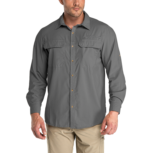 33000 ft Nordic outdoor quick-drying shirt for men, lightweight, highly breathable, waterproof, loose, large size, summer long-sleeved fishing shirt 031, light khaki M European size (suitable for 160-180 Jin Jin equals 0.5 kg)