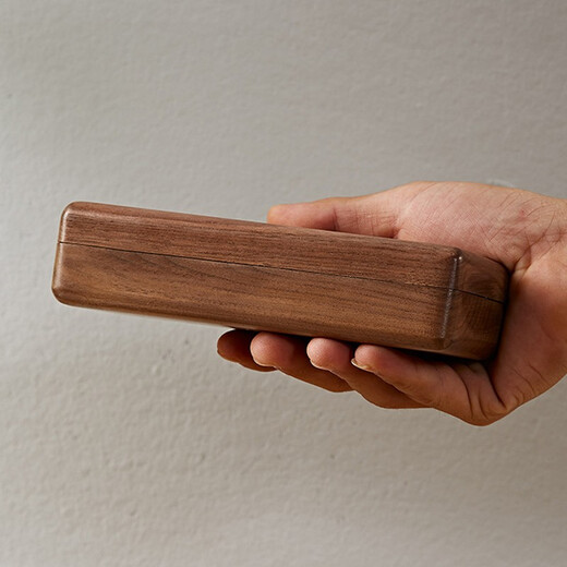 Original intention is like snow black walnut glasses box solid wood glasses storage box anti-pressure portable gift wooden box eye box wooden black walnut glasses box