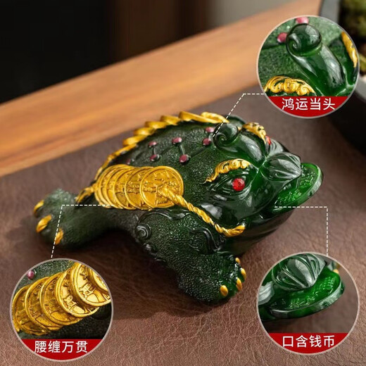 Qingtianwenyue creative tea pet ornaments to attract wealth, color-changing golden toad, three-legged color-changing tea set, tea table, tea tray, tea ceremony accessories, tea toy, solid, solid large golden toad (turns golden, about 13cm long)