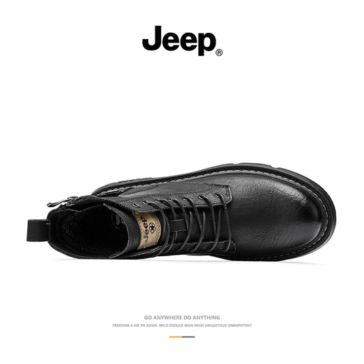 Jeep men's shoes for winter 2024 new Martin boots soft sole wear-resistant combat boots trendy casual high top boots fashion boots black 41