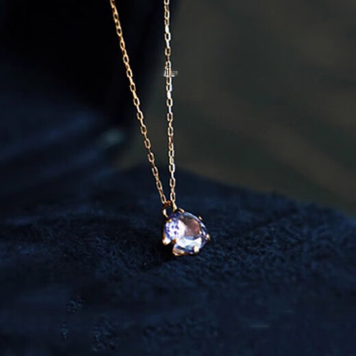 Tanzanite Japanese agete pendant 18K gold plated natural l necklace 9 18K gold triangular tanzanite
