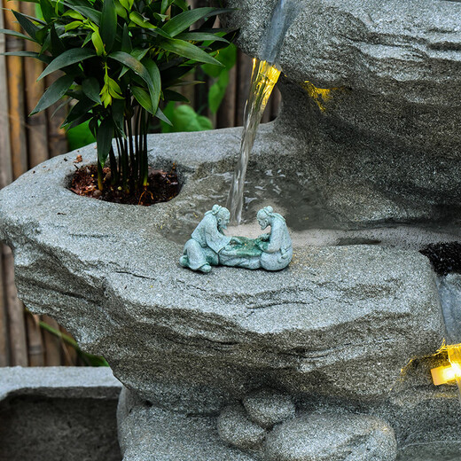 
Quanyun Rockery Fish Pond Waterfall Waterfall Waterscape Ornament Circulating Water Fish Tank Garden Balcony Fengshui Wheels Produce Money Landscape Decoration Length 1.81.83 Height]5052+9039+5010