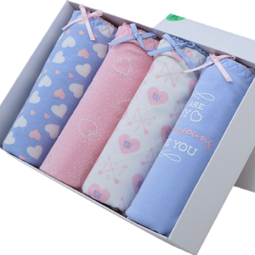 
Die Anfen 4-pair underwear for women, cotton sweet women, high waist belly-closing lace shorts, women's 13118 4883A, multiple multi-color heart combinations XXL (2 feet 4-2 feet 6)