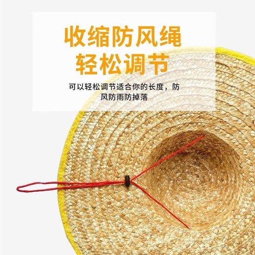 Weinstil Senior Strohhut Landwirt Sun Hut Stroh super großer Hut Sonne Hut Big Bim Big Strohhut Bauerhut Strohhut 60 cm Kante eine Größe (54-56 cm)