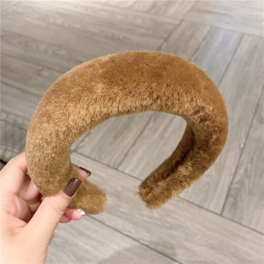 Han Penesi's autumn and winter hair hoop thickens and heightens the top of the head, versatile headband, washes face, presses hairpins, light khaki