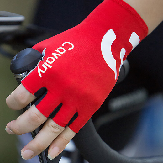 CAVALRY bicycle gloves wind-breaking half-finger mountain bike road bike shock-absorbing gloves men and women spring and summer outdoor sports fitness gloves cycling equipment black L size