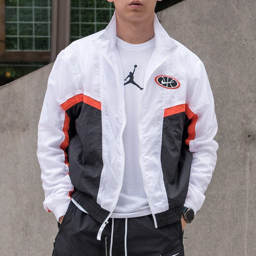 Nike (Nike) Veste masculine Spring and Automne Nouvelle-Fashion Sportswear Veste respirante confortable Top Contord Clothing CK2218-010 AV9756-100 / Blanc et Black Splicing XL
