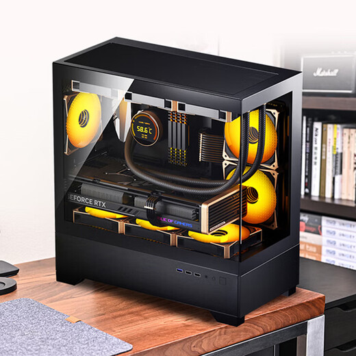 Patriot W60 châssis de salle avec vue sur la mer 360 ordinateur de bureau MATX refroidi à l'eau hôte de bureau salle panoramique sans colonne noir limite de longueur de la carte graphique 40CM