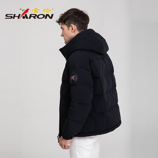 
Sherron off-season down jacket men's short loose autumn and winter jacket hooded fashionable and versatile sports and casual 12605 modern black M
