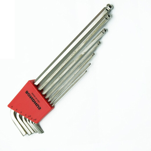 
BONDHUS American Allen Wrench Set Public Imperial Extended Ball Head Screwdriver Imported Hardware Tools Six-Square Pot 12137 (0.05-3/8) Imperial Flat Head 13-Piece Set