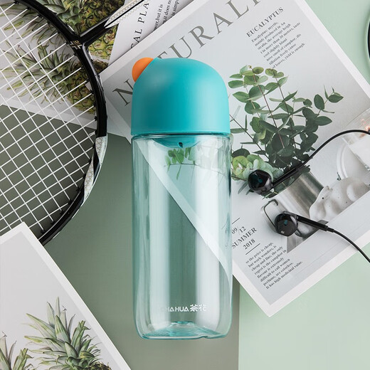 Camellia (CHAHUA) Camellia tritan water cup portable women's plastic water cup sports water cup men's and women's portable cup 410ml energetic pink children's tumbler