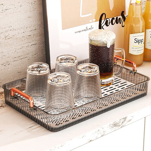 PINYU (PINYU) Tea Plate Cup Tea Set Tea Cup Tray Light Luxury Household Rectangular Drain Tray Kettle Storage New Drain Cup Stand
