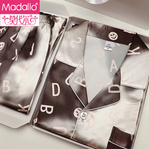 Modal Pajamas para hombres 2025 Manga larga de seda de hielo de primavera y verano en casa Summer de seda de tamaño de hielo delgado de tamaño grande 6626 2xl (180)