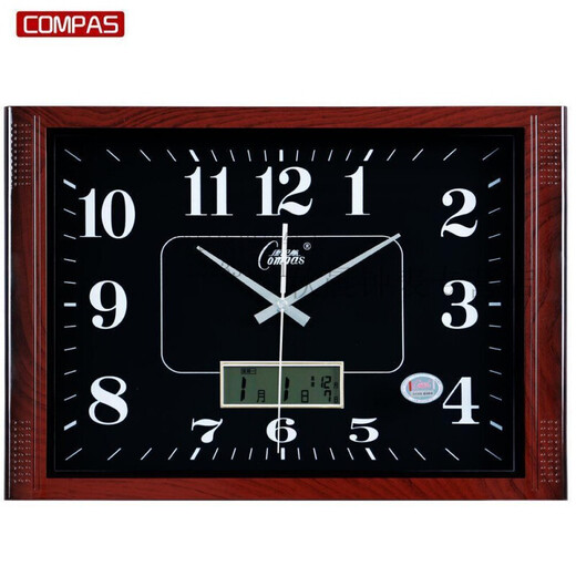 Combasi Combasi Watch Seiden Wohnzimmer Wanduhr Schlafzimmer Büro sauberer Klang einfache Kalenderuhr Große Quarzuhr 6626 Holzkorn weiß 20 Zoll (Durchmesser 50,5 cm)