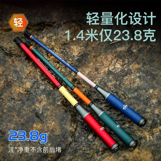 Kemaile shooter small things fishing rod set 2.2 meters children's fishing squid white strip horse mouth portable mini stream hand pole green