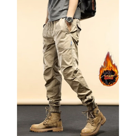 Jeep (Jeep) Pantalon masculin Pantalon décontracté pantalon de travail pour hommes et automne Nouveau pantalon lâche résistant aux hommes et pantalons de pieds de l'âge moyen et des jeunes hommes 679 kaki # Modèle régulier 32 (recommandé 133-148 Jin [Jin est égal à 0,5 kg])))