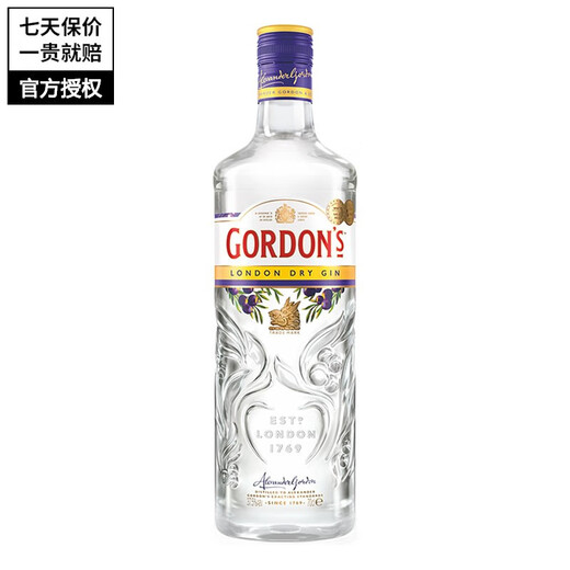 哥顿（Gordon’s）名企严选 哥顿金酒 杜松子酒特选干味伦敦金酒琴酒进口洋酒烈酒 哥顿金酒（英国） 700mL 1瓶