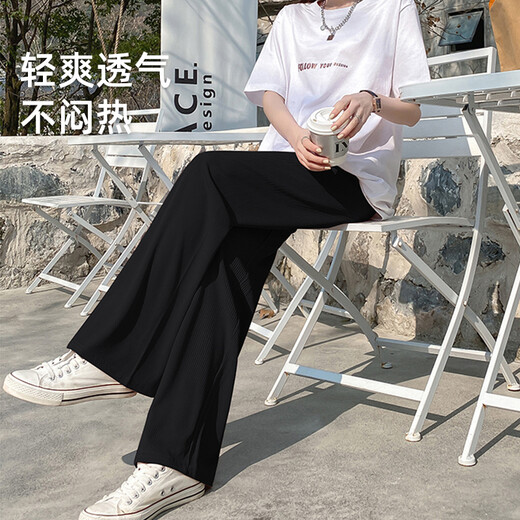 婧麒（JOYNCLEON）孕妇裤春秋女外穿阔腿休闲长裤打底裤薄款大码 黑XXL Jyk152328