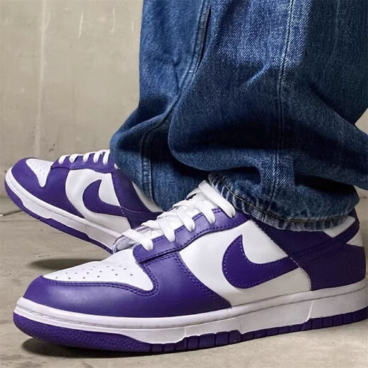 
Nike (NIKE) men's shoes autumn new Dunk Low skateboard shoes retro sneakers low top casual shoes DD1391-104 white purple 42.5
